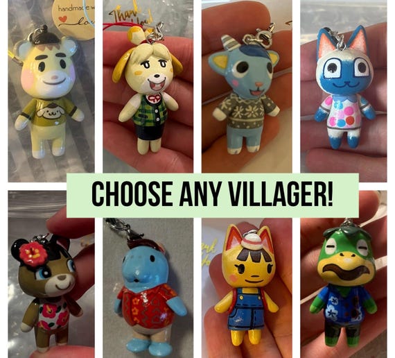 CUSTOM Animal Crossing inspired figurines with lanyards!