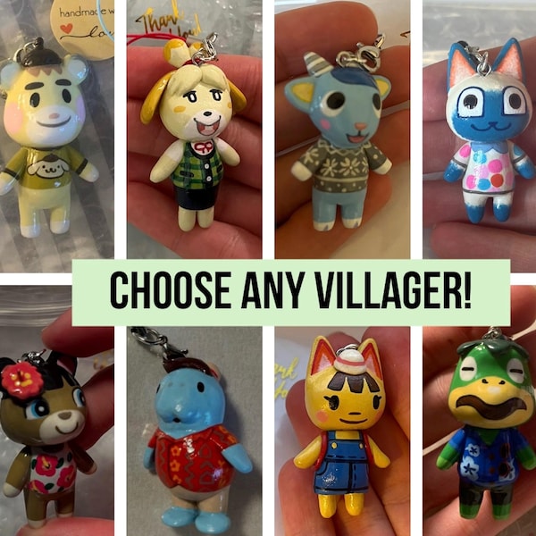 CUSTOM Animal Crossing inspired figurines with lanyards!