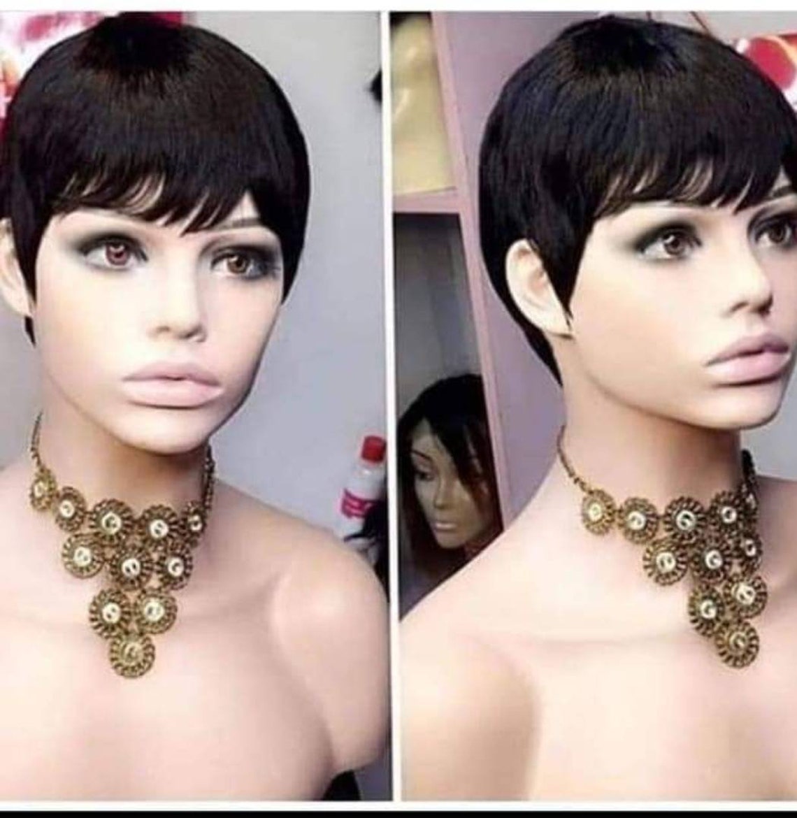 Short skull cap wig Etsy