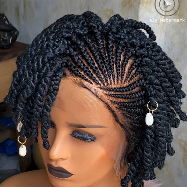 Kinky twist braided hair wig