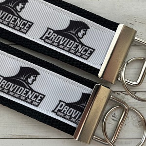 Providence College Inspired Keychain, key chain, PC key fob, key ring, merch, luggage tag, Alumni, Wrist strap, grad gift, grosgrain ribbon