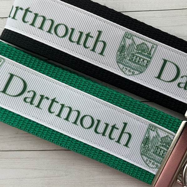 Dartmouth College inspired Keychain, Stags key chain, key ring, luggage tag, Key fob wrist strap, grad gift, college ribbon, Alumni merch