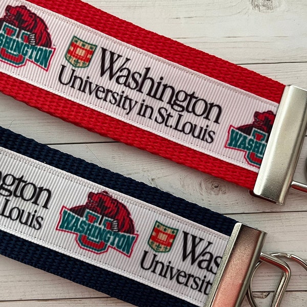 Washington University in St. Louis Inspired Keychain, key chain, key fob, ring, luggage, wrist, Grad Gift, lanyard, alumni, merch, Bling