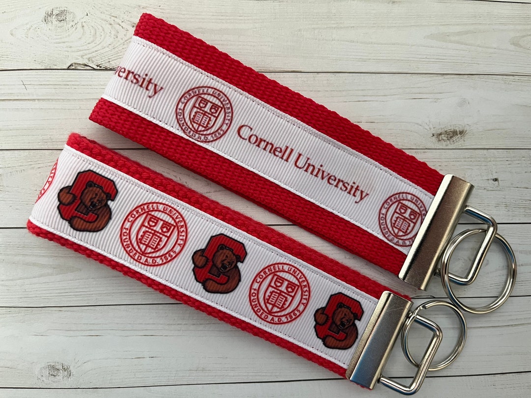 Cornell University Inspired Keychain, Key Fob, Key Chain, Big Red Bear