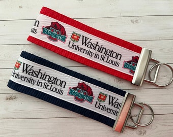 KatsKeyFobs Washington University in St. Louis Inspired Keychain, Key Chain, Key Fob, Ring, Luggage, Wrist, Grad Gift, Lanyard, Alumni, Merch, Bling