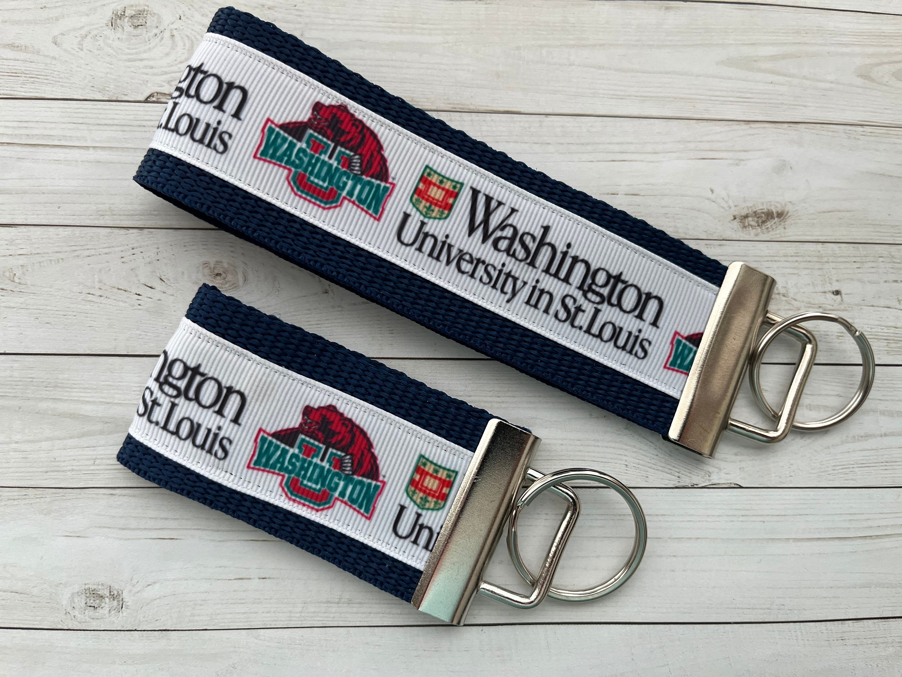 KatsKeyFobs Washington University in St. Louis Inspired Keychain, Key Chain, Key Fob, Ring, Luggage, Wrist, Grad Gift, Lanyard, Alumni, Merch, Bling