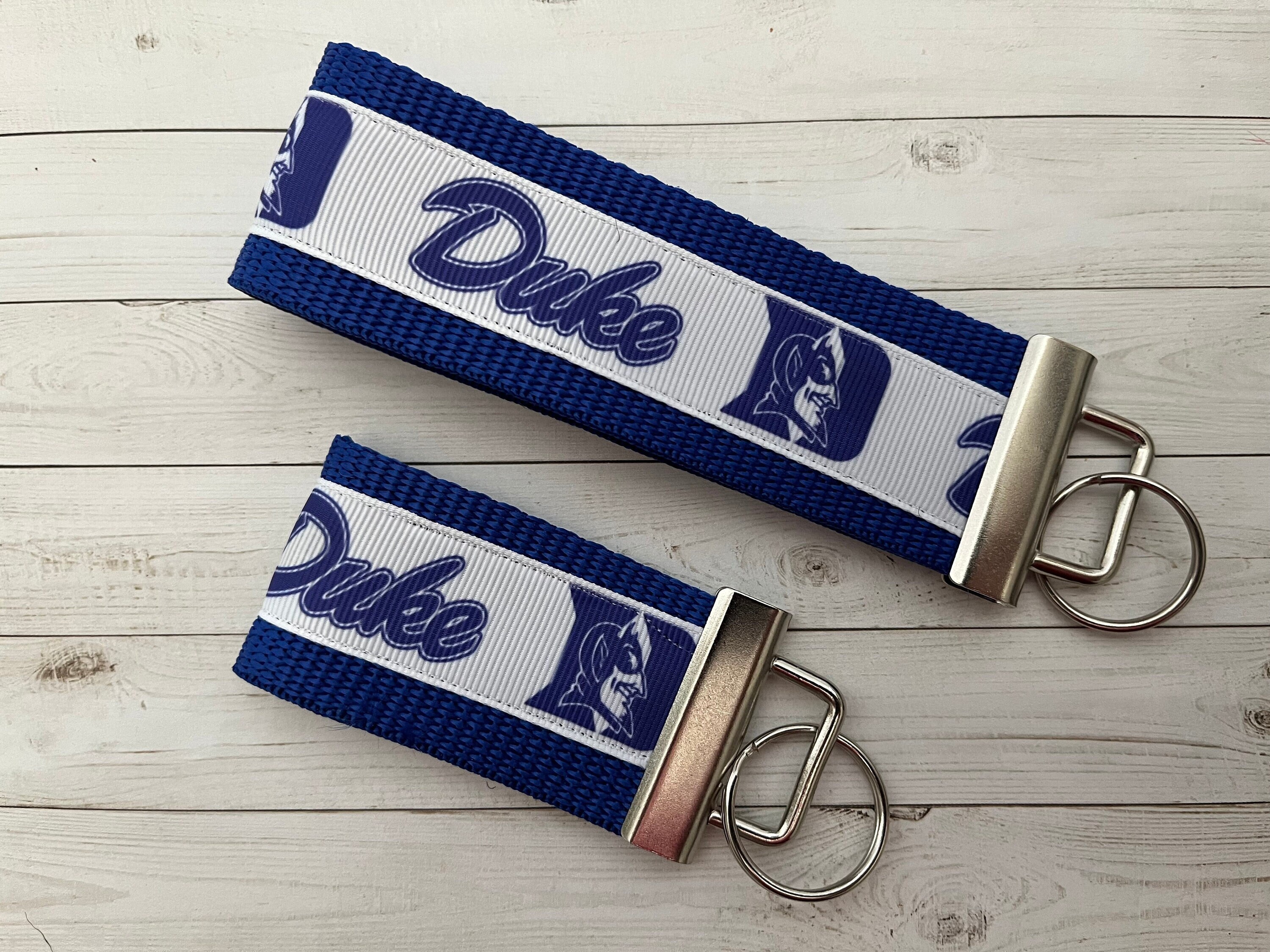 Duke Blue Devils Inspired Keychain Wristlet Key Fob Key Ring