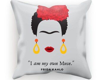 Suede or Satin in Two Sizes 45 x 45 cm Feminist Cushion Cover 24 Frida Kahlo Pillow Cover . or 60 x 60 cm 18