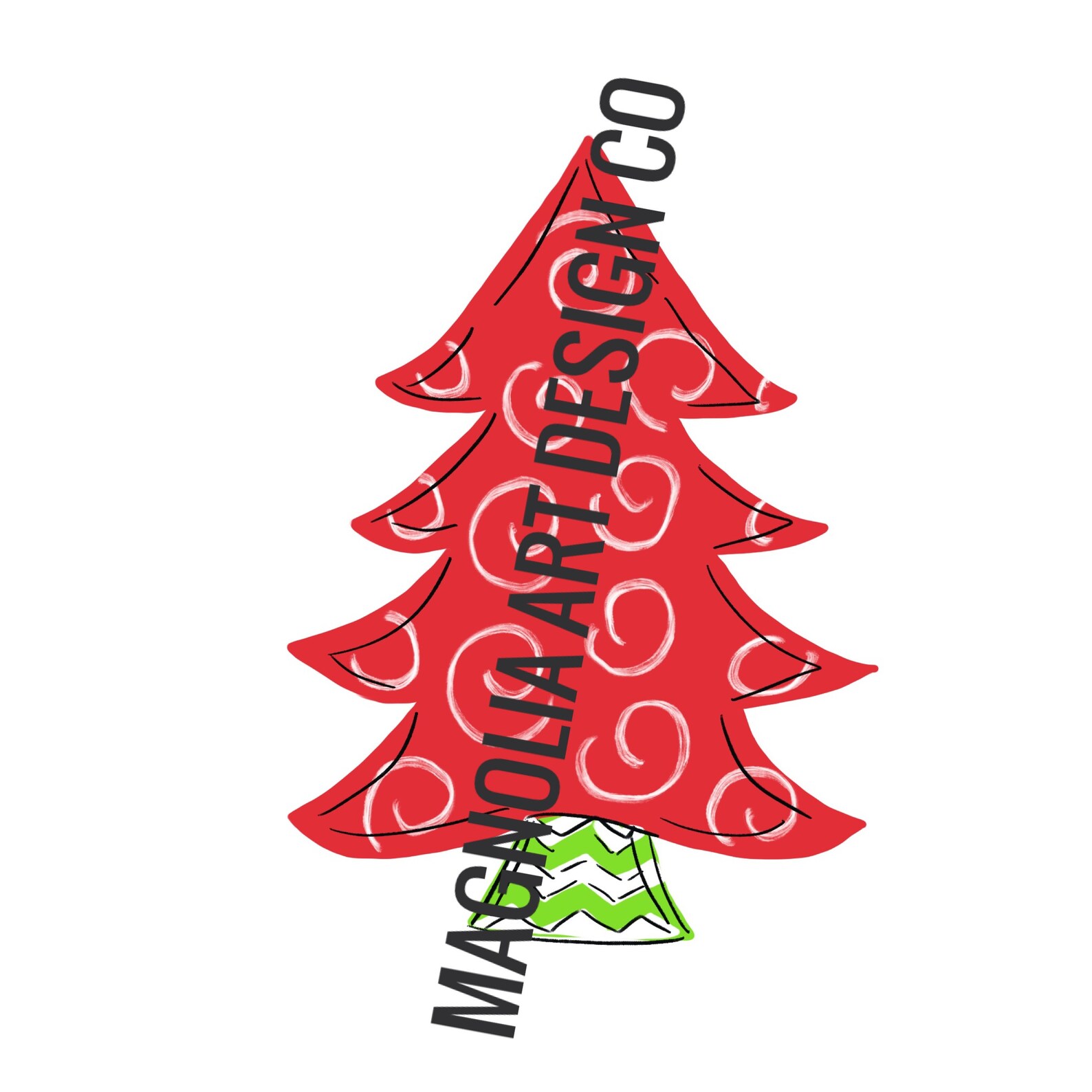 Whimsical Christmas tree door hanger template printable | Etsy