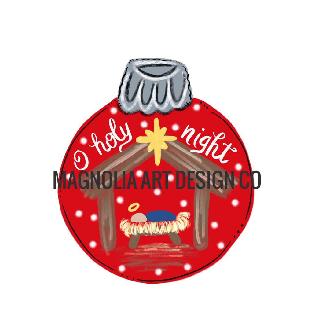Christmas Ornament Door Hanger Template O Holy Night Etsy