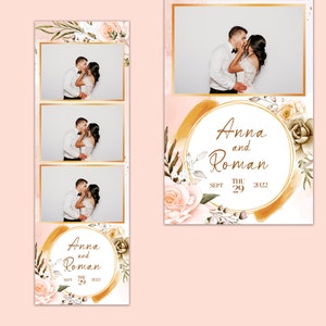 Wedding Photobooth Template, Floral Photobooth Template, 2x6 Wedding Photo booth Template, Photo Booth template wedding, photobooth template