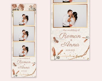 Neutral Botanical Frame, Wedding Signage Template, Photo Booth Frame, Photo Booth Picture Frame, Elegant Floral Wedding Photo Booth Template