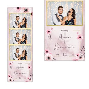 Plantilla de fotomatón de boda, plantilla de fotomatón de boda, plantilla de fotomatón de boda 2x6, plantilla de fotomatón de espejo, rosas