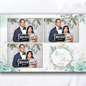 Wedding Photobooth Template, Floral Photobooth Template, 4x6 Wedding Roses Photo booth Template, photo booth template wedding