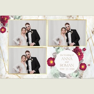 Wedding Photobooth Template, Floral Photobooth Template, 4x6 Wedding Photo booth Template, Photo Booth template wedding, photobooth template