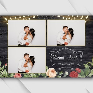Rustic Wedding Photobooth Template, 4x6 Wedding Photo booth Template, photo booth template wedding