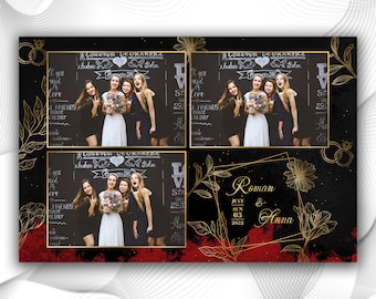 Hochzeit Photobooth Template, Elegante Photobooth Vorlage, Photobooth Vorlage Hochzeit, 4x6 Streifen, Photobooth Templates