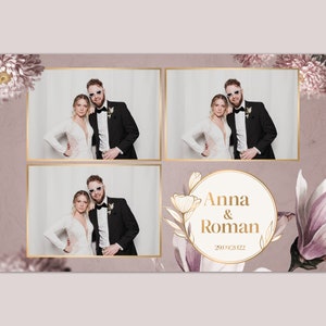 Wedding Photobooth Template, Floral Photobooth Template, 4x6 Wedding Photo booth Template, Photo Booth template wedding, photobooth template