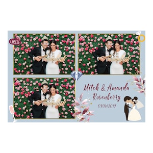 Floral Photobooth Template, 4x6 Wedding Photo booth Template, photo booth template wedding