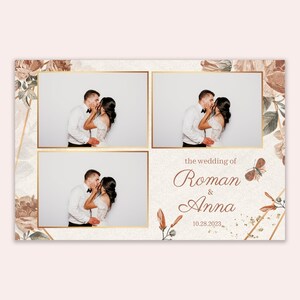 Floral Wedding Photo Booth Template 4x6 |Elegant Botanical Photobooth Frame |Soft Neutral Flowers | Minimal | Nature-Inspired | Overlay