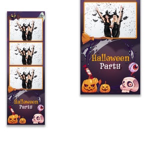 Halloween Photo Booth Template, Photo Booth Template, Photobooth Template, Halloween Party, 2x6, Postkarte, Happy Halloween