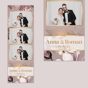 Wedding Photobooth Template, Floral Photobooth Template, 2x6 Wedding Photo booth Template, Photo Booth template wedding, photobooth template