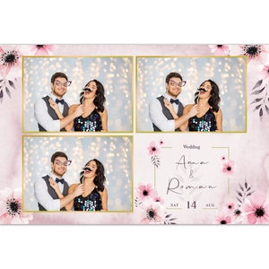 Wedding Photobooth Template, photo booth template wedding, Wedding Photobooth Template 4x6, Mirror Photo Booth Template, Roses