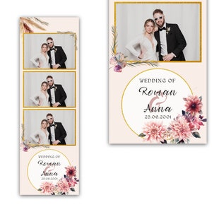 Wedding Photobooth Template, photo booth template wedding, Wedding Photobooth Template 2x6, Mirror Photo Booth Template, Roses