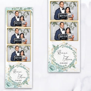 Wedding Photobooth Template, Floral Photobooth Template, 2x6 Wedding Roses Photo booth Template, photo booth template wedding