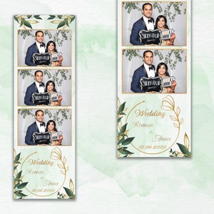 Wedding Photobooth Template, Floral Photobooth Template, 2x6 Wedding Roses Photo booth Template, photo booth template wedding