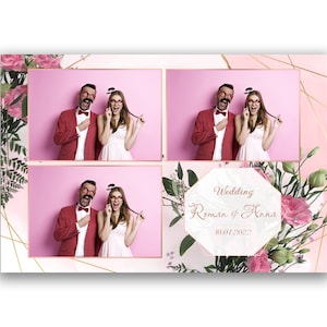 Wedding Photobooth Template, photo booth template wedding, Wedding Photobooth Template 4x6, Mirror Photo Booth Template, Roses