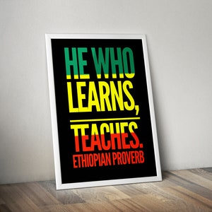 Ethiopian Proverb Art Print: Inspirational African Wall Decor