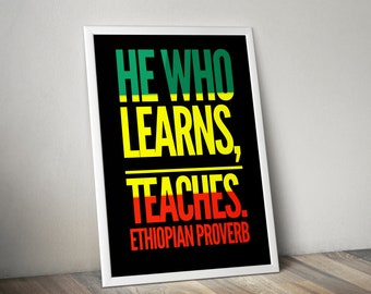 Ethiopian Proverb Art Print: Inspirational African Wall Decor