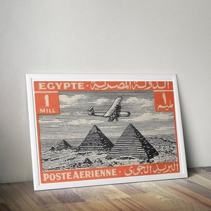 Ägypten Pyramiden - Afrikanischer Kunstdruck - Reise Kunst - Afrikanische Wand Kunst Dekor - Schwarze Kunst und Boho Stil - Vintage Stempel