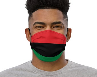 Red Black Green Pan African Flag - Premium Face Mask - African Art