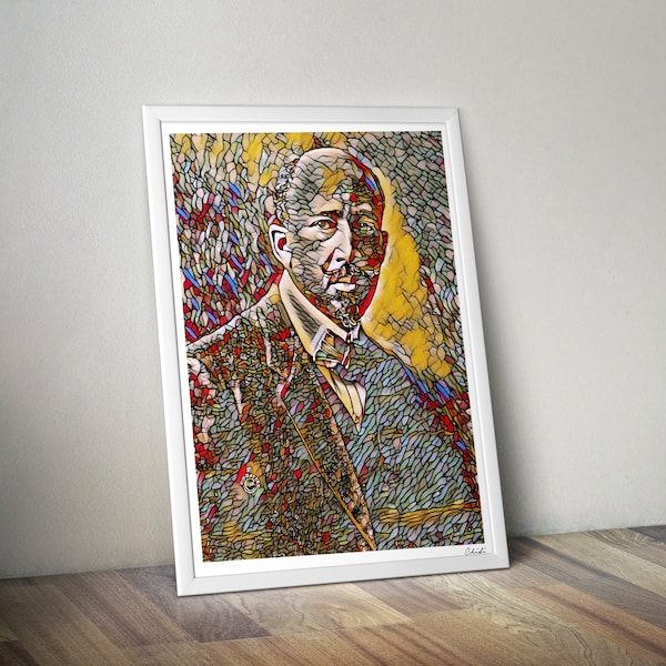 W E B DuBois, stampa artistica da parete - Poster d'arte moderna nera