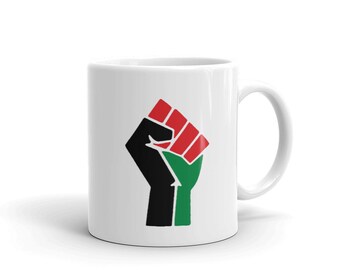 Bandera Panafricana Solidaridad Puño Taza de Arte Político - Taza de Café - Taza de Regalo