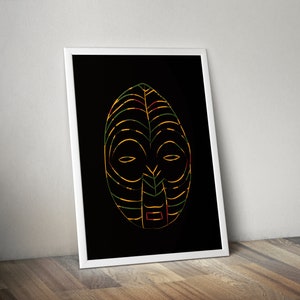 Zaire - African Mask - Special Edition Print - African Art Decor