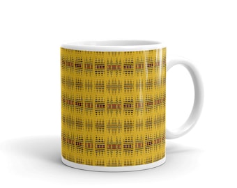 Taza de cerámica con estampado africano: diseño vibrante