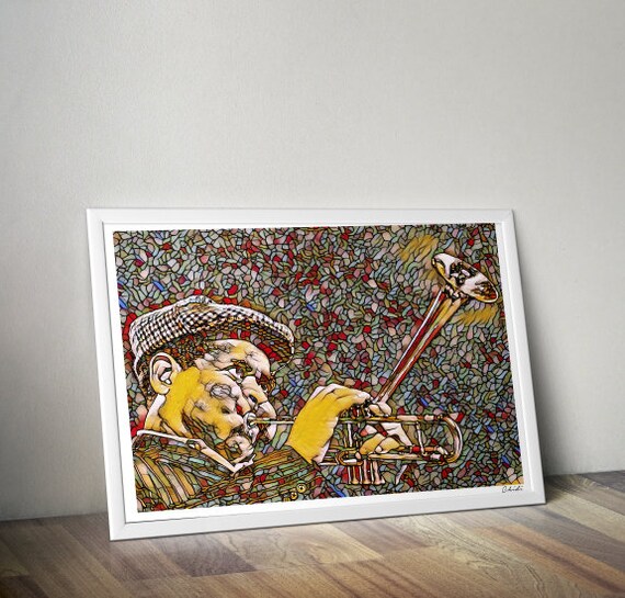 Dizzy Gillespie Jazz Legend - Wall Art Print - Modern Black Art