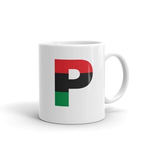 Pan African Flag Monogram Initial P Letter Mug - Tazza da caffè - Black Art Gift