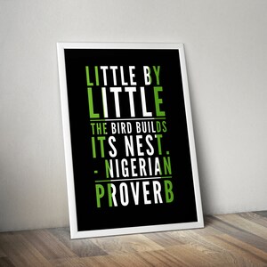 Nigerian Proverb Art Print: Inspirational African Decor