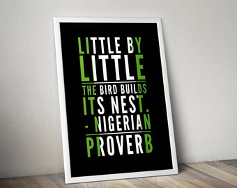 Nigerian Proverb Art Print: Inspirational African Decor