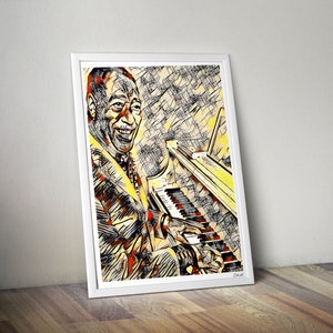 Duke Ellington - Wall Art Print - Modern Black Art Poster  - Musician Print