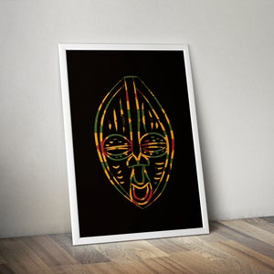 Ghana Ewe - African Mask - Special Edition Print - African Art Decor