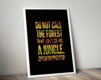 Ghana Proverb Kente Print: African Inspirational Wall Art