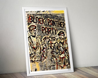 Black Panther Party Art Print: Huey P Newton & Bobby Seale