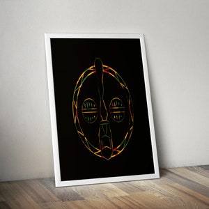 Ghana Akan- African Mask - Special Edition Print - African Art Decor