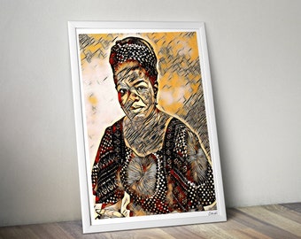Maya Angelou , Wall Art Print - Modern Black Art Poster