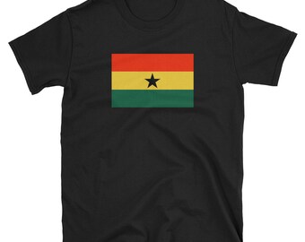 Camiseta unisex de algodón hilado en anillo con la bandera de Ghana